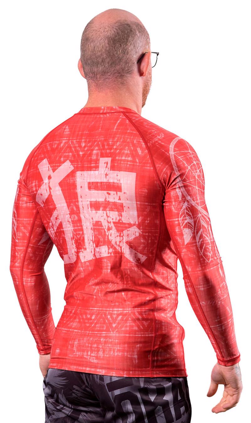 Okami wolf skull Rashguard - red
